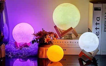 Creative Moon Starry Sky Night Light Touch Control Rechargeable